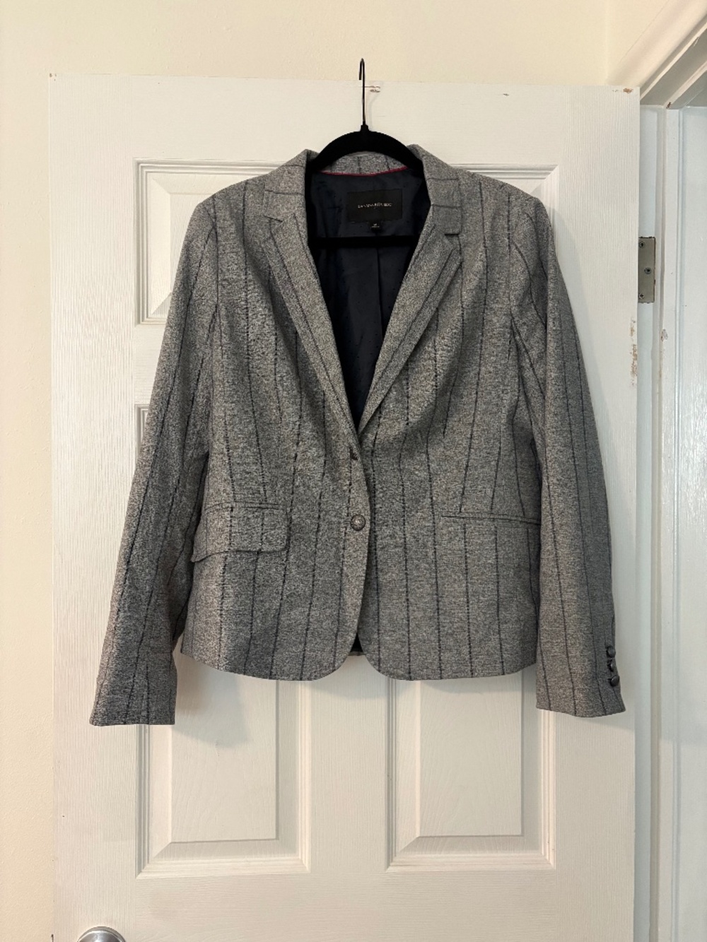 Gray with Navy Stripes Blazer